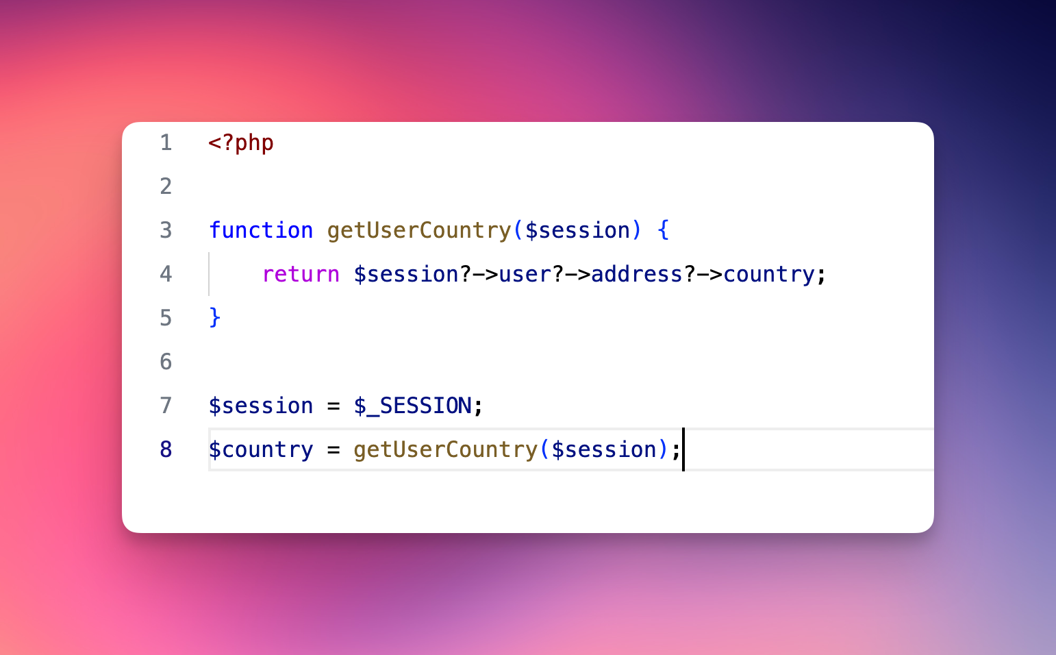 PHP8 Nullsafe Operator